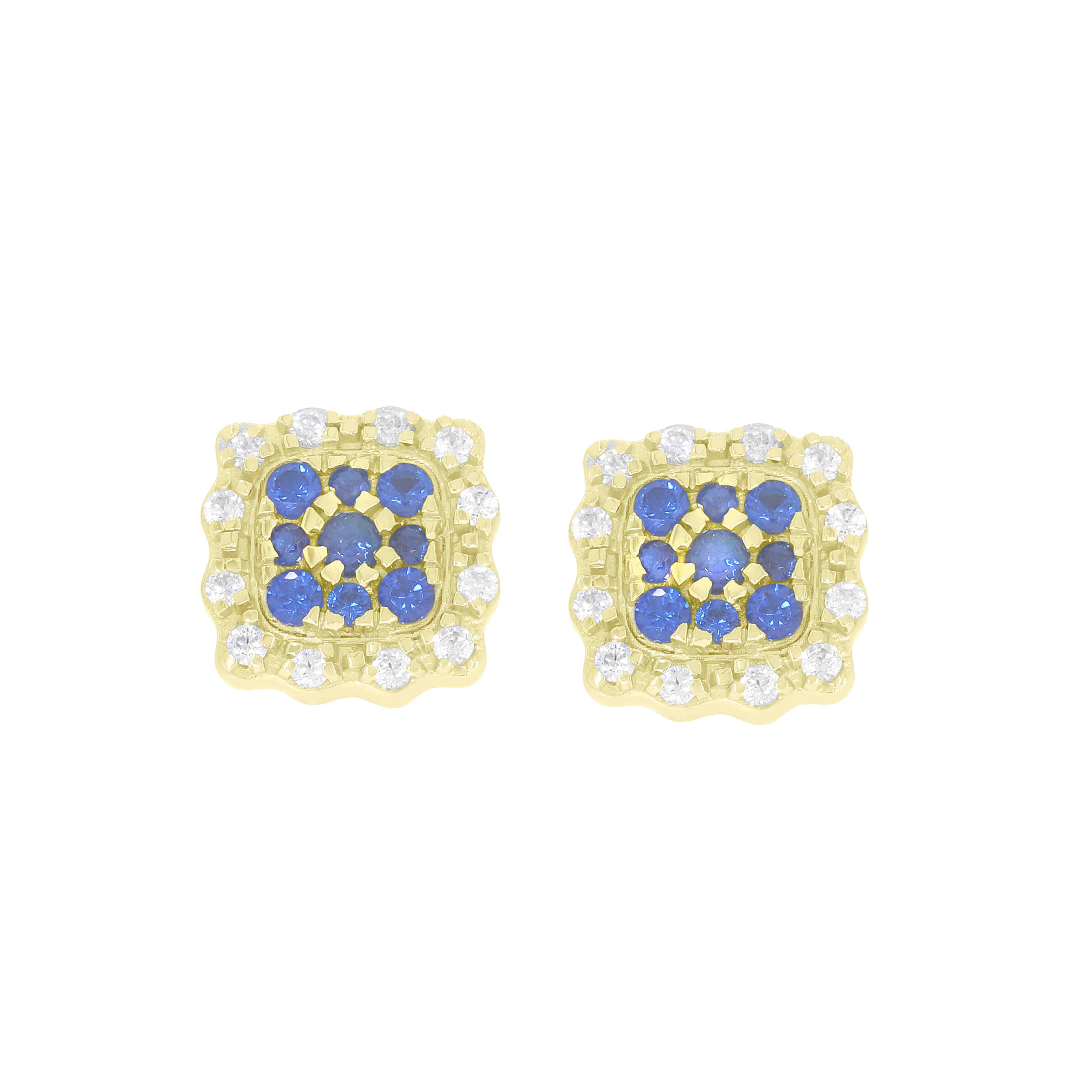 Blue and White Diamond Stud Earrings PD31033AER